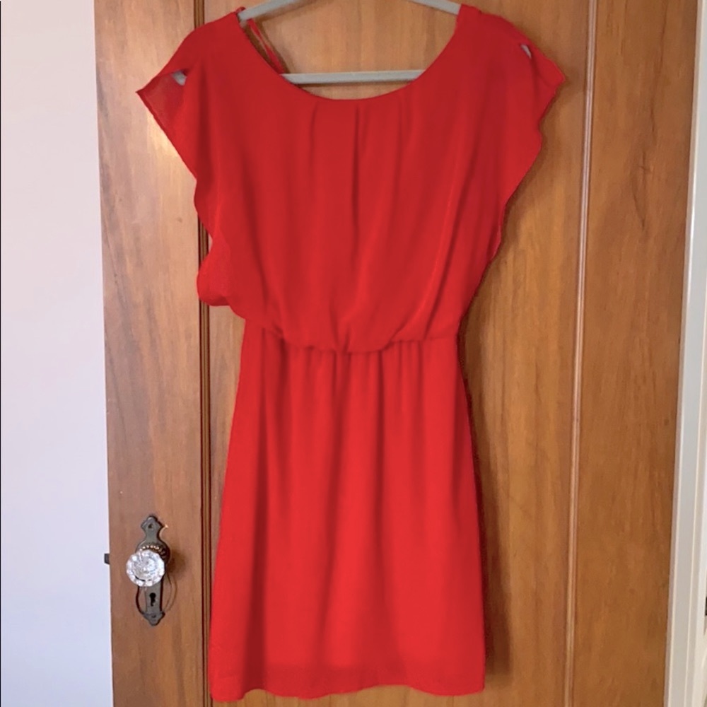 XS Limited Lined Flowy Red Dress